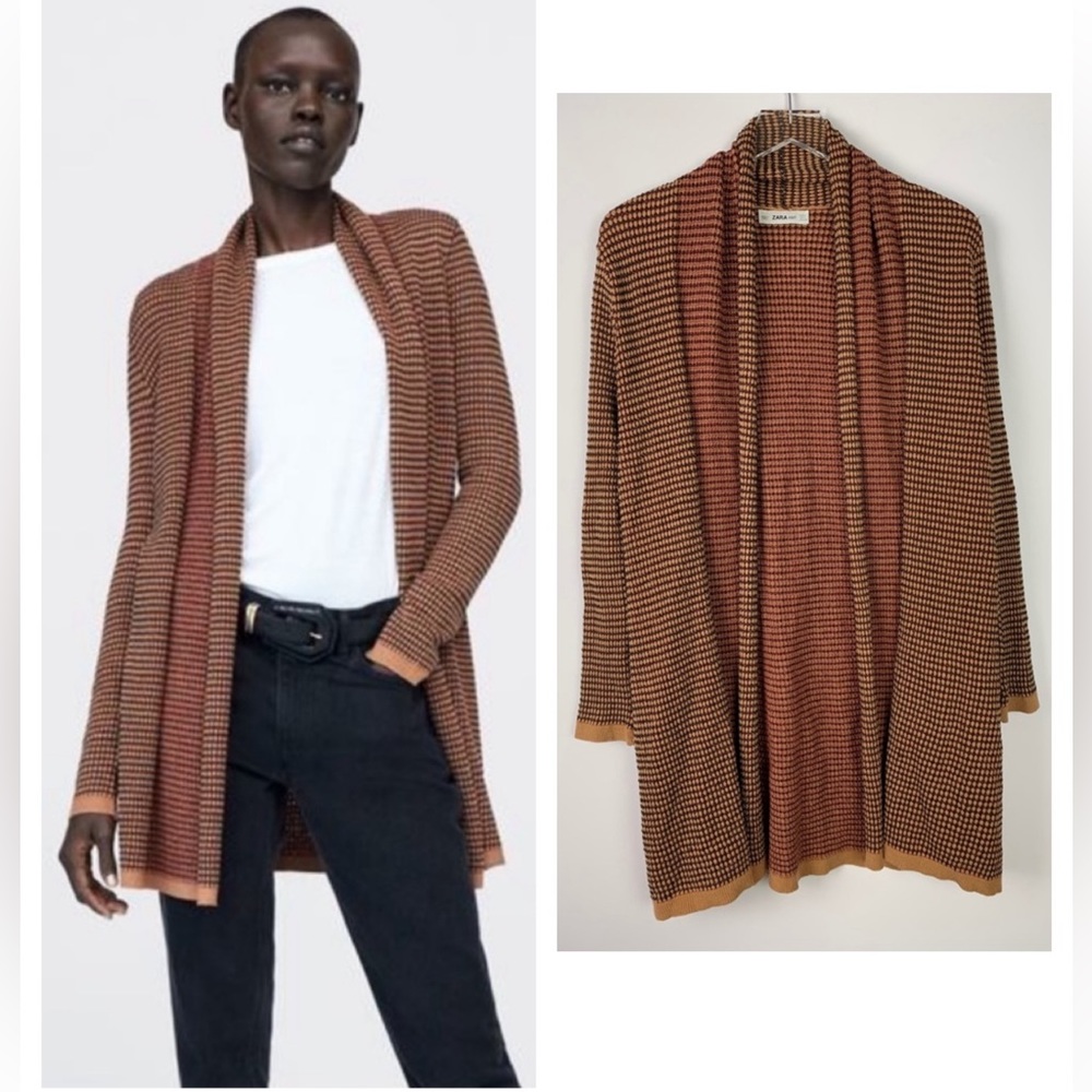 ZARA Knit Open Front Cardigan Sweater L✨